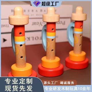 跨境儿童木质卡通大号喇叭奥尔夫乐器宝宝趣味幼儿园早教益智玩具