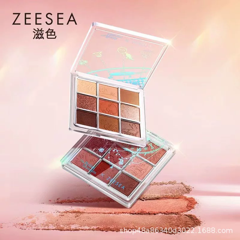 Палетка теней Zeesea Erise девятицветная, перламутровые земляные тона, 9 оттенков