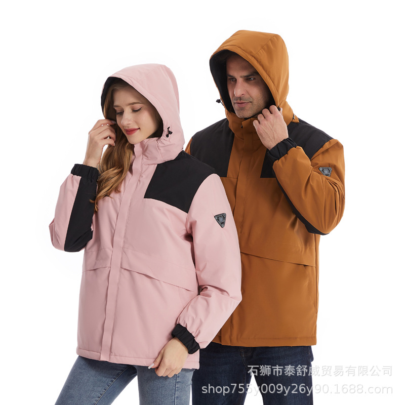 Personalizada mayorista invierno inteligente calentamiento de la ropa de asalto cuatro zonas de calentamiento eléctrico de algodón calentamiento eléctrico hombre y mujer ropa de asalto calentamiento eléctrico