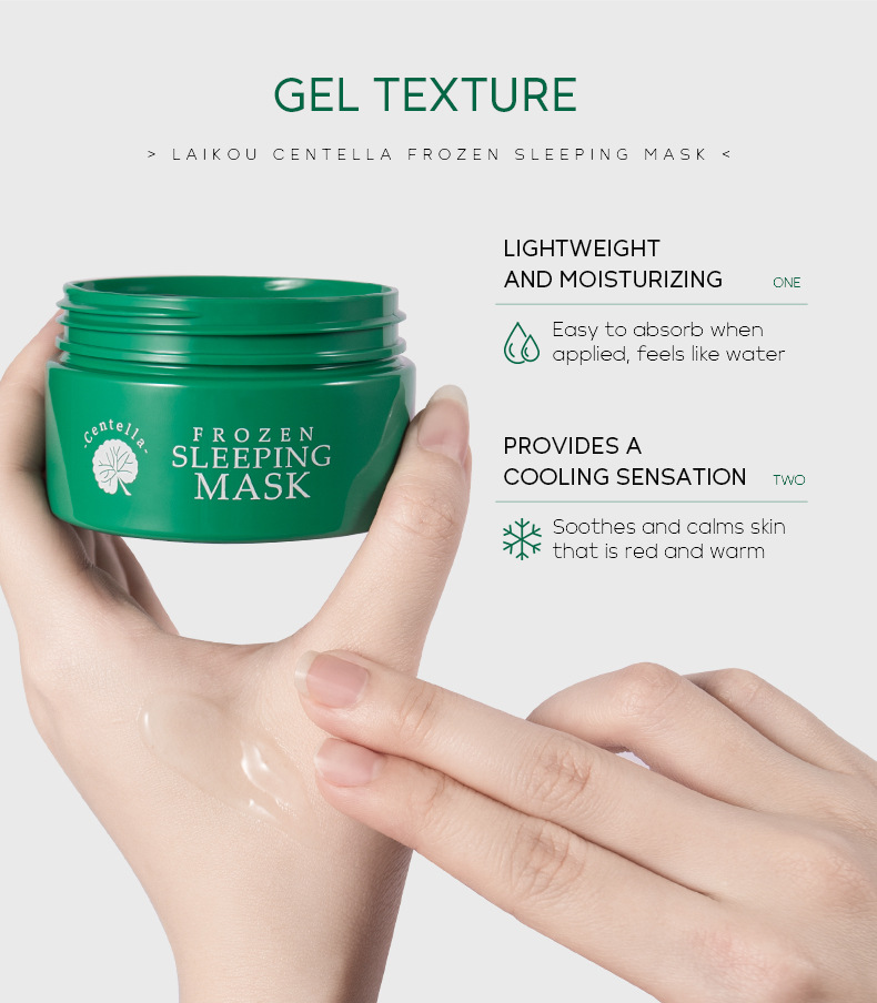 Wholesale cross-border LAIKOU Centella asiatica frozen Mask 100g application-based sleeping mask Hydrating Moisturizing Cleansing mask undefined