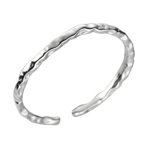 Korean-style niche design minimalist lightweight texture pattern ring for women, texture quality S925 pure silver ring J098X