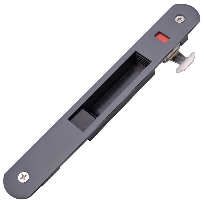 Cerradura de gancho para puerta corredera de aleación de zinc - Cerradura de una/doble cara para puerta corredera de vidrio/aleación de aluminio incrustada, estilo antiguo 90