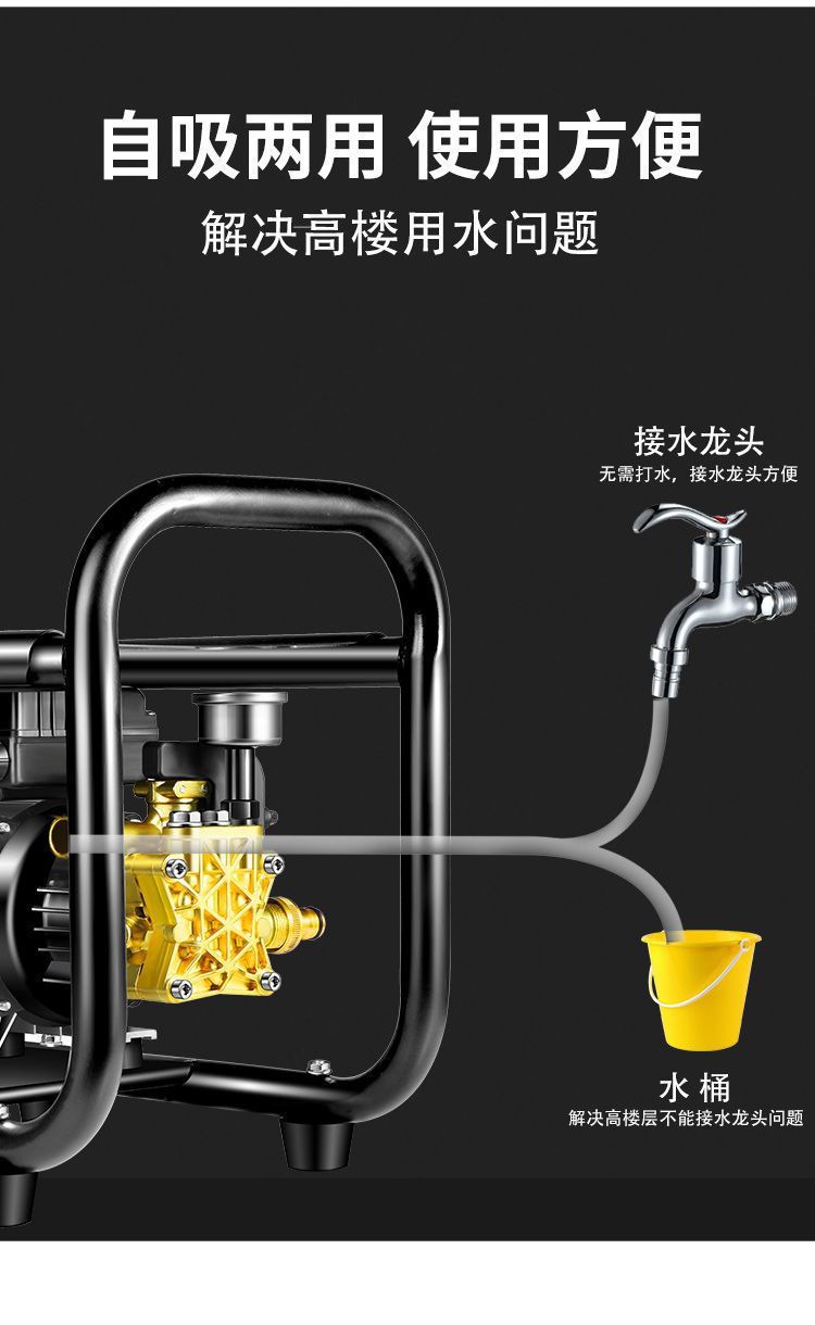 Smart Car Washing Machine Artifact High-Pressure Water Pump High-Power Household 220V Portable Car Brush Gun Fully Automatic Cleaning Machine