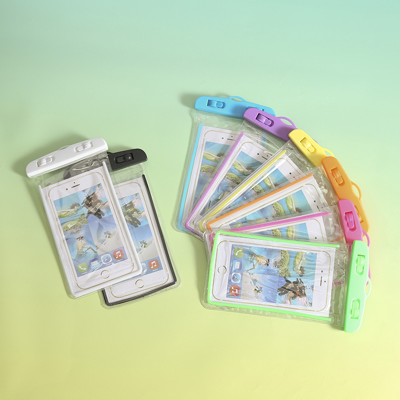 充气镭射手机防水袋海边潜水拍摄保护套可触屏游泳自封袋密封高透