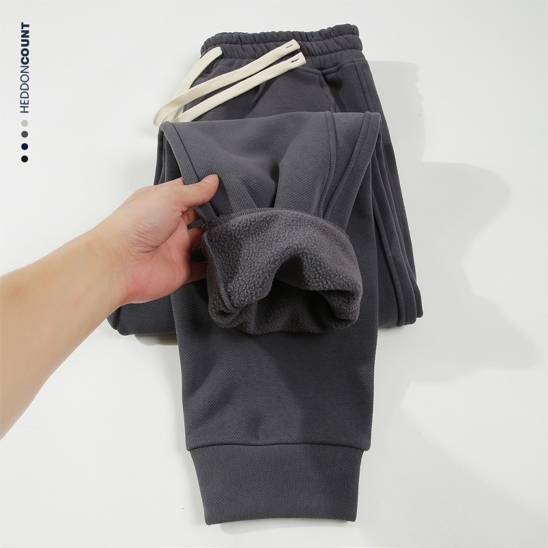 Erkek Giyim 400g ağır dimi artı kadife paçalı eşofman altı erkek 2024 sonbahar ve kış yeni günlük pantolon_voghion.com