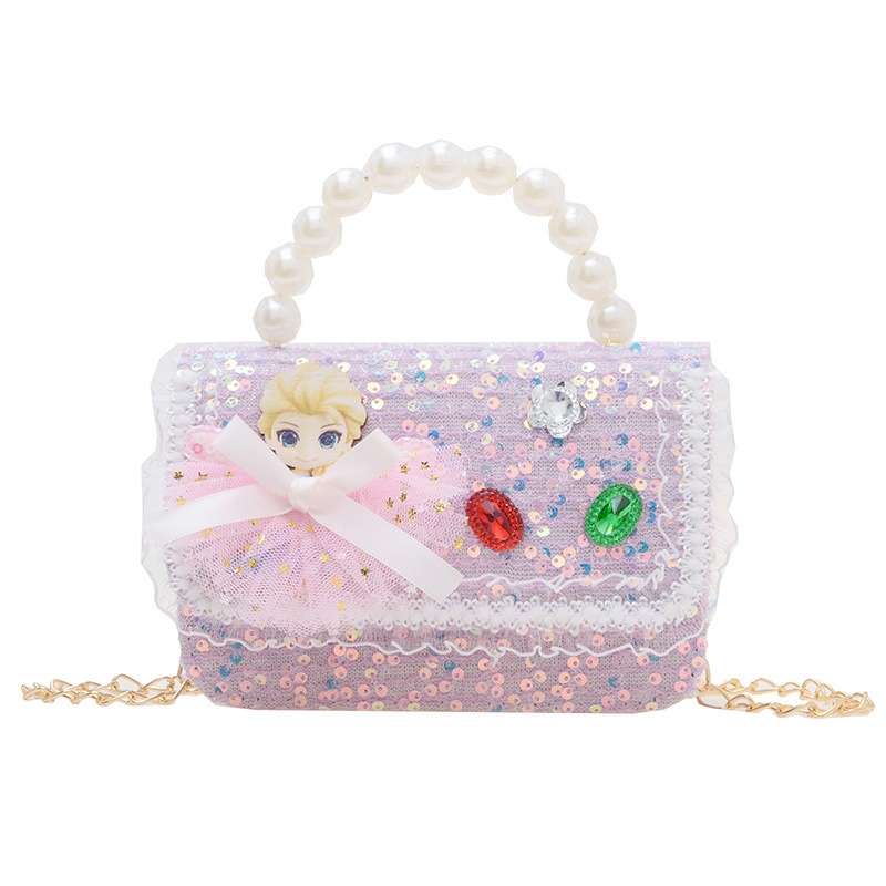 Nuevo bolso infantil bolso de moda de perlas bolso de hombro casual chaqueta de chicas bolso de cadena diagonal