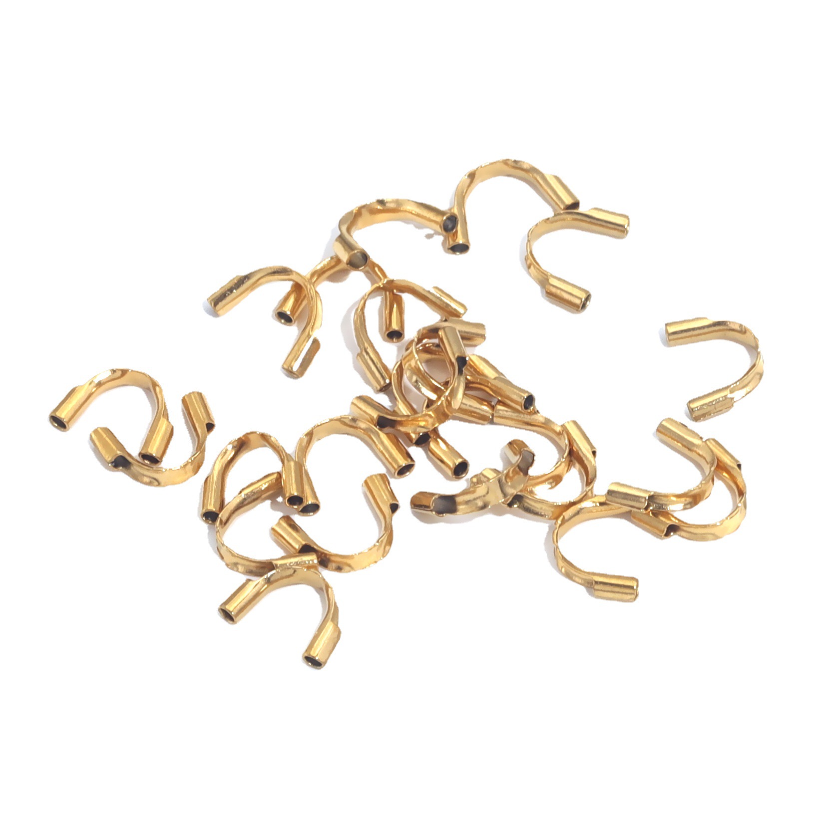 Acero inoxidable accesorios de bricolaje en forma de U herradura hebilla pulsera collar cadena cuentas de oro cola hebilla hecha a mano accesorios de joyería de bricolaje