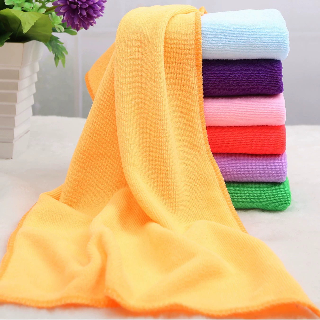 Салфетка из микрофибры 30×30 см, 100% полиэстер, безворсовая впитывающая