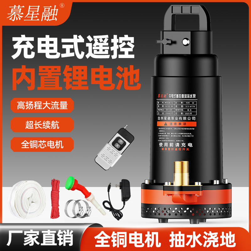 Wireless remote control lithium DC submersible pump small 12V water pump vegetable irrigation pump remote switch