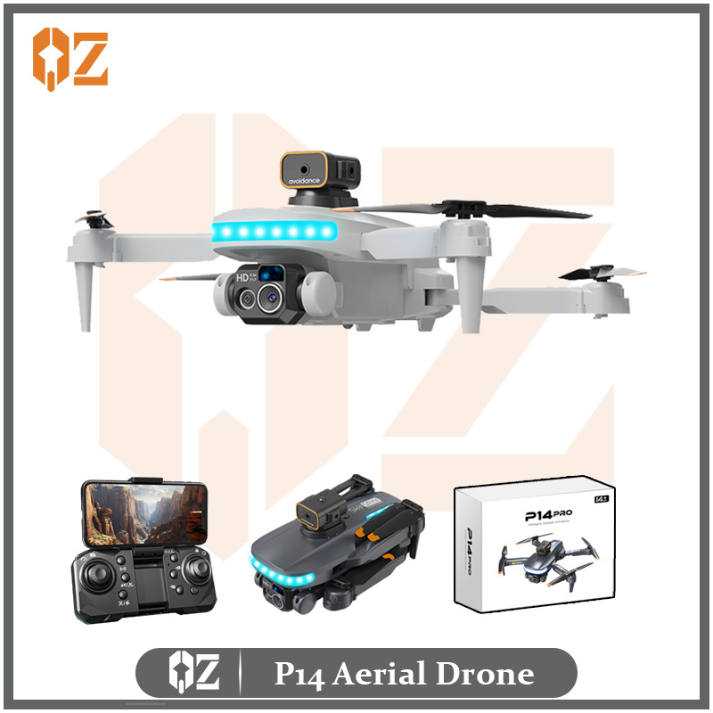 Cross-border P14 UAV HD Aerial Folding Quadcopter Optical Flow Hover Obstacle Avoidance Remote Control Plane Toy