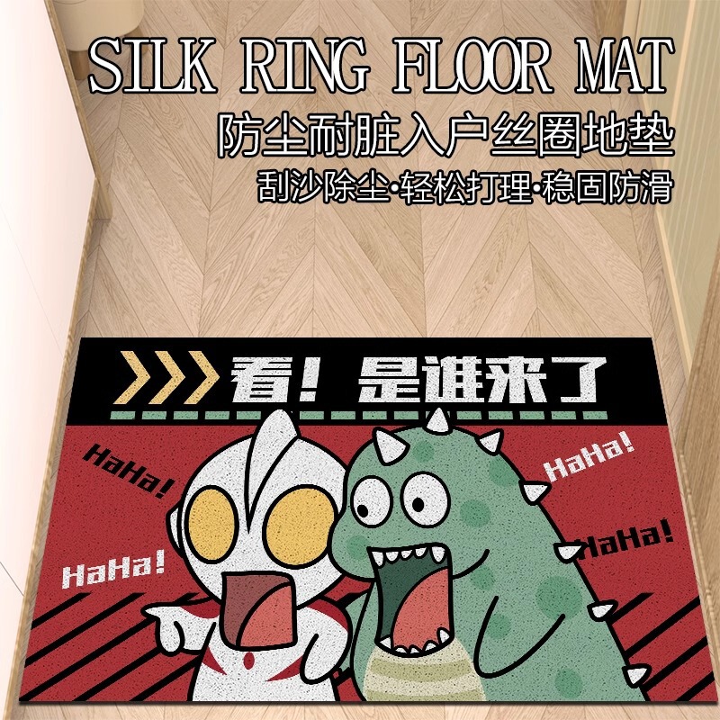 Creative Silk Ring Floor Mat Dirt-resistant and Easy-to-take-care Door Mat Door Mat Mud Scraping and Soil-rubbing Wear-resistant Anti-skid Mat