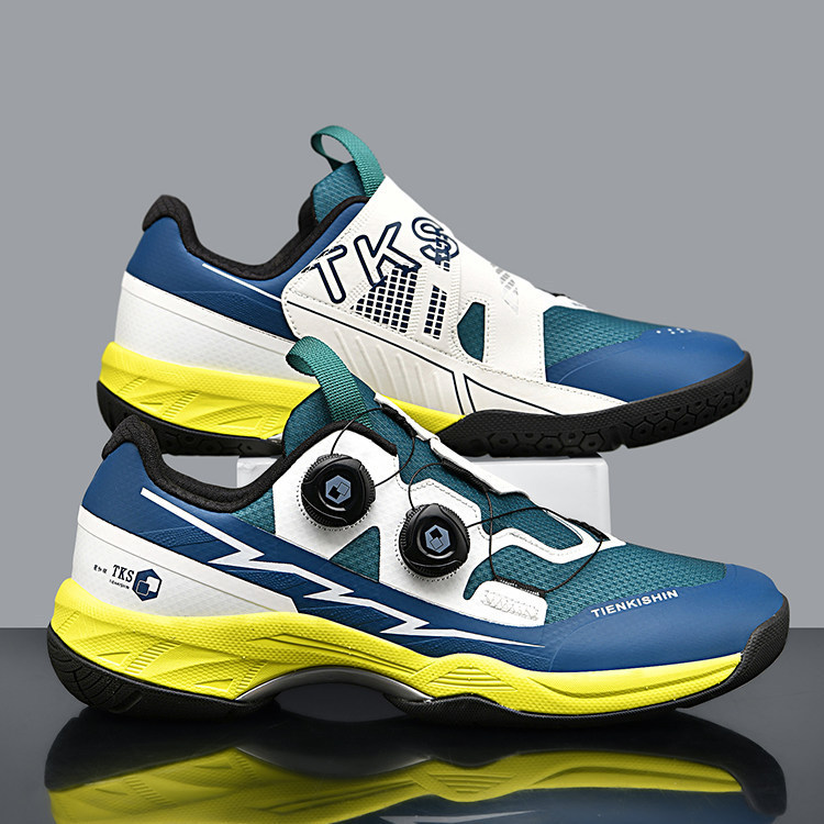 Genuine rotating button carbon plate professional competition training badminton shoes for men and women, shock-absorbing and non-slip volleyball and tennis shoes