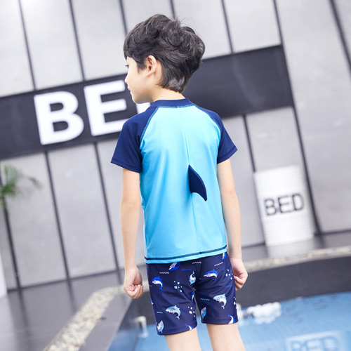 Korean new children's swimsuit boy's split swimming trunks baby cartoon foreign trade wholesale little boy professional swimwear