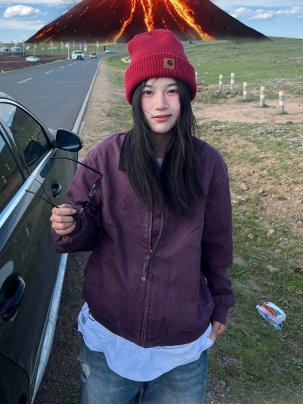 秋季新款上衣外套女2025早秋新款宽松复古撞色夹克小众休闲棒球服|undefined