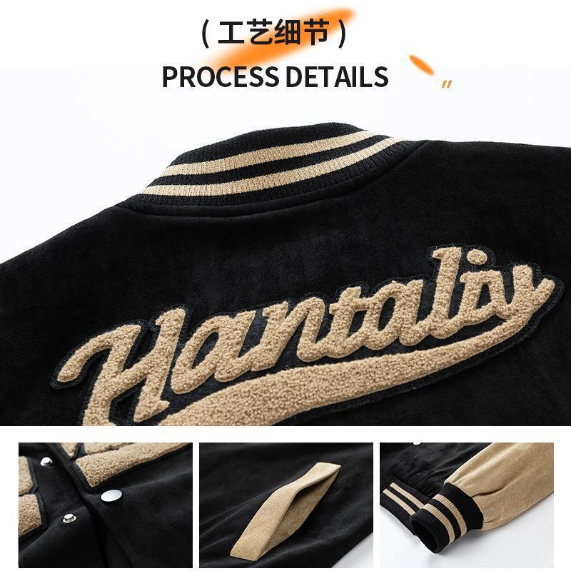 Chaqueta de moda retro de los hombres duro estilo de han ropa superior de los hombres cuello de béisbol de los hombres chaqueta americana suelta