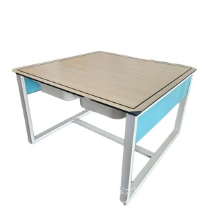 General Technology Labor Maker Classroom Square Table with Drawers and Grooves for Screwdrivers in Middle and High School Campuses