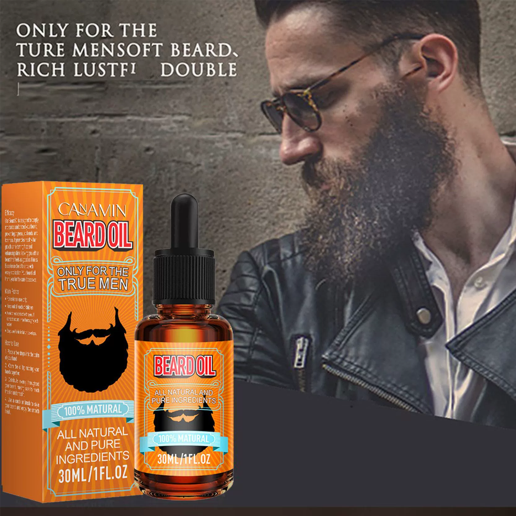 Уход за бородой масло BEARD CARE ESSENTIAL OIL Набор для роста бороды масло для роста бороды