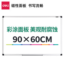 【批发】得力8791悬挂式纤维白板90*60cm（银）