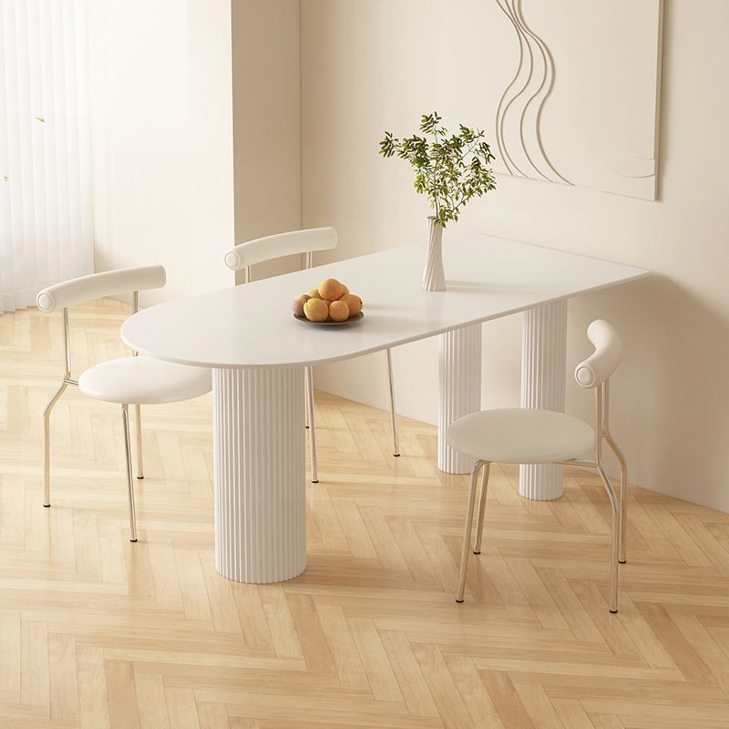 Cream-Style Roman Column Slate Dining Table and Chair Combination Simple Household Small Island Dining Table Integrated Roman Column Table