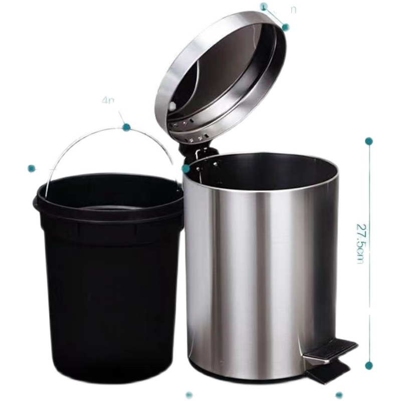 Espesar cubo de basura de acero inoxidable pedal ideas de estilo europeo casa baño cocina sala de estar oficina norte Qin