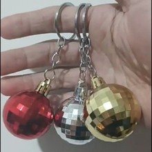 DISCO迪斯科反光球钥匙扣挂件电镀异形圣诞球方格球圣诞树挂件