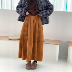 FEIA 肌理感立体花苞裙氛围显瘦高腰百搭绗线中长半身裙秋冬