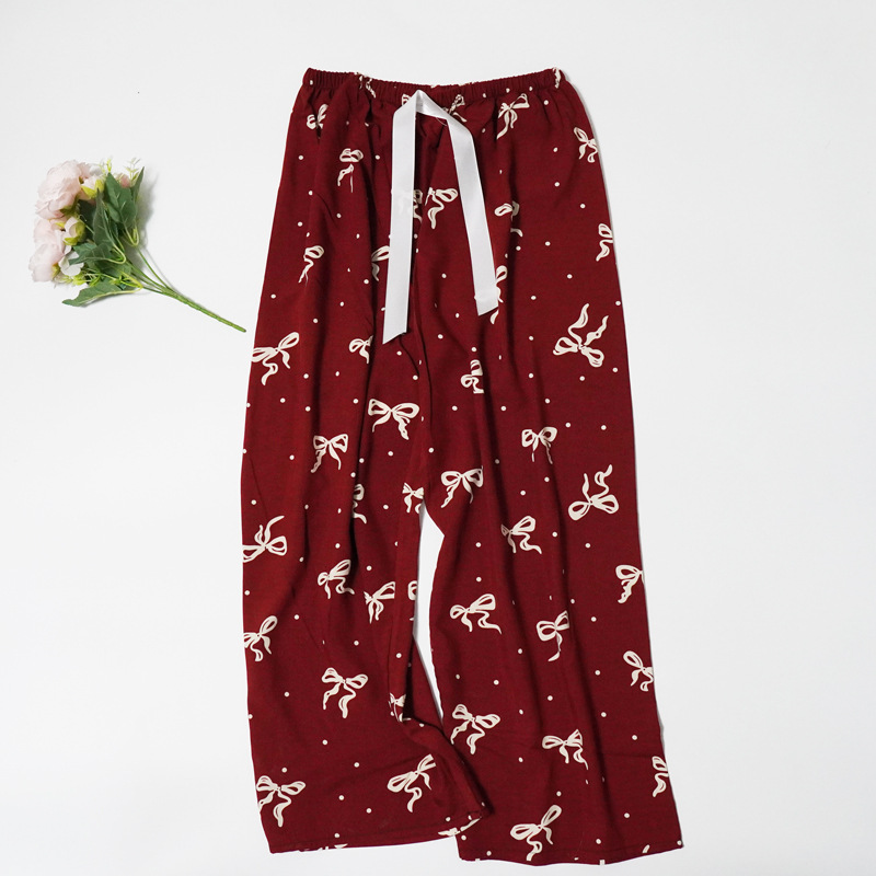 Pantalones de pijama de verano Source 45 de algodón y seda, pantalones anchos de nueve puntos para mujer, finos, talla grande, pantalones holgados para aire acondicionado, pantalones de playa