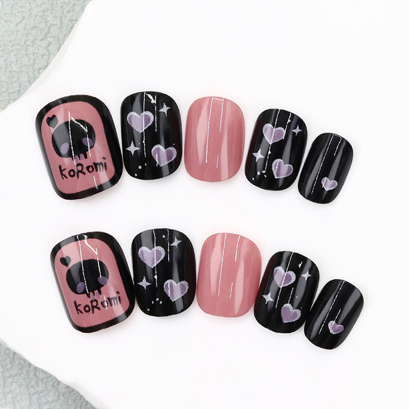 Special offer cute kulomi little love sweet cool hot girl girl heart short 24 pieces wearable nail patch Special offer cute kulomi little love sweet cool hot girl girl heart short 24 pieces wearable nail patch