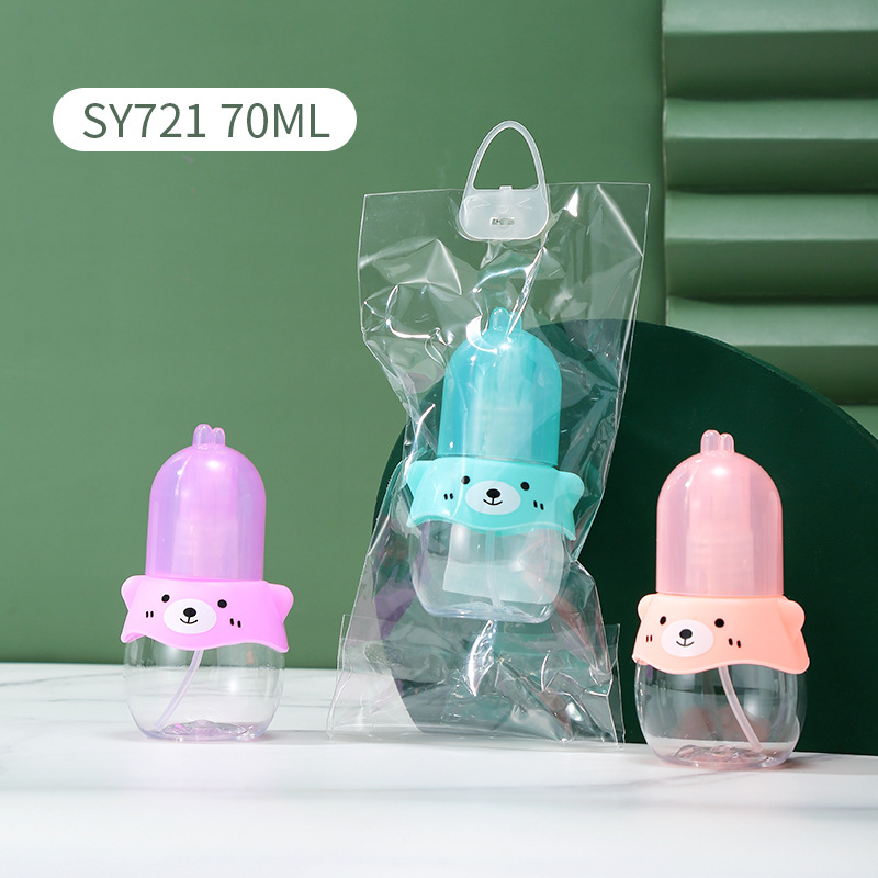 LMLTOP dibujos animados encantadores mangas de silicona botellas vacías botellas de aerosol portátiles viajes botellas de prensado botellas de cosméticos