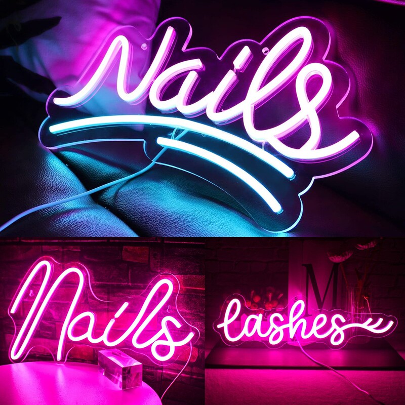 Foreign trade Amazon LED neon nail art store wall decoration lights billboards Net red luminous creative advertising