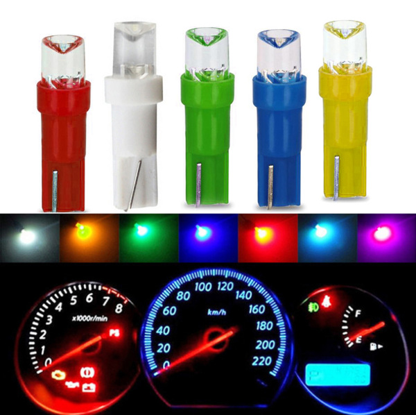 Car LED T5 bubble flat head concave head LED car truck electric car dashboard light indicator 12V