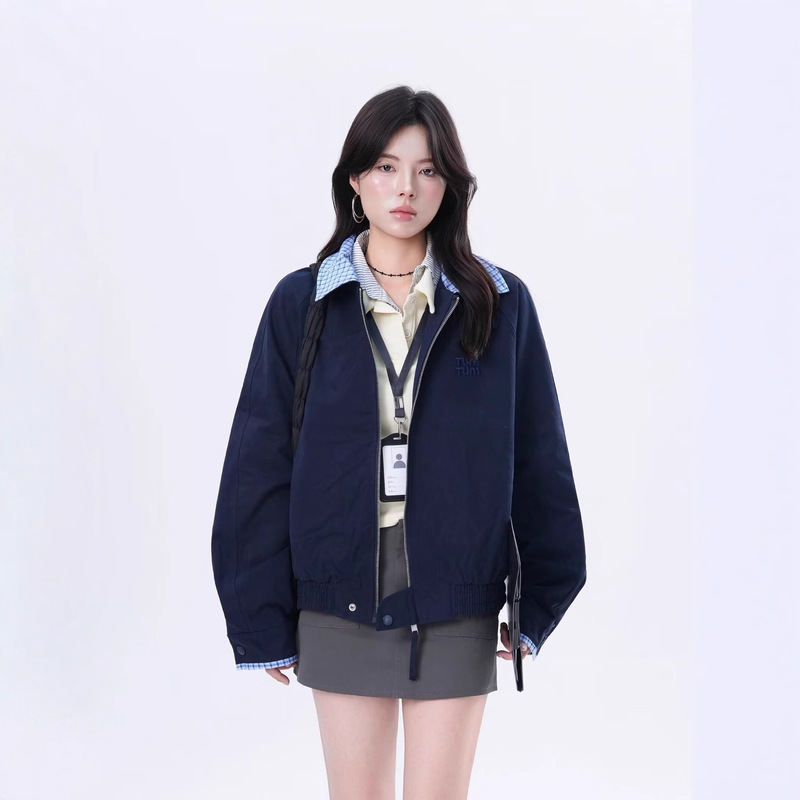 Chinese Style American Barn Style Contrasting Color Splicing Plaid Jacket for Men and Women 2025 Autum Trendy Brand Loose Casual Jacket