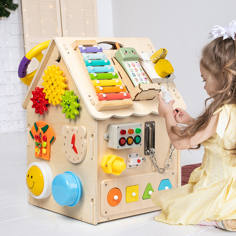 Accesorios de bricolaje para bebés transfronterizos Montessori, juguetes educativos de educación temprana para niños Montessori, casa de caja ocupada