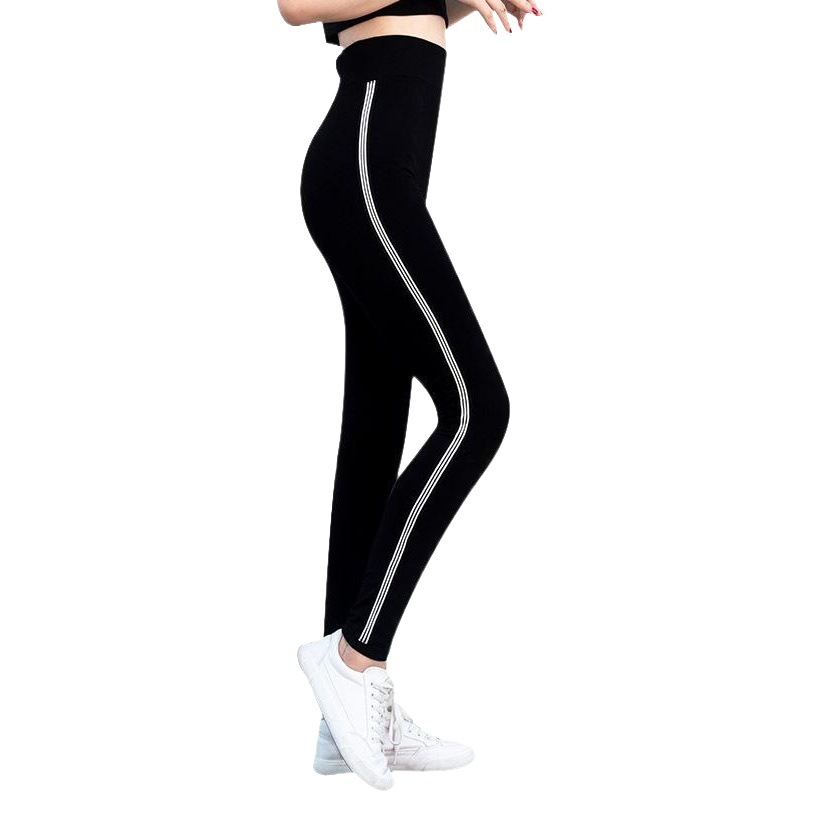 Spring and autumn modal extra large fat plus size leggings chubby girl 100.00kg stripes pants wholesale