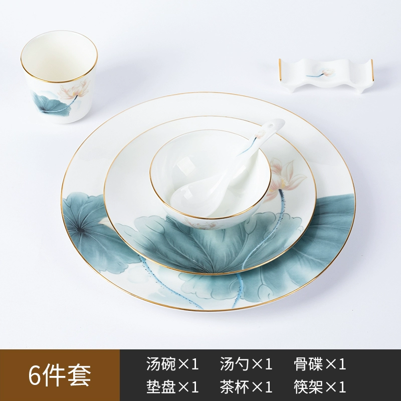 Керамическая посуда для отеля, высококлассный набор, китайский стиль