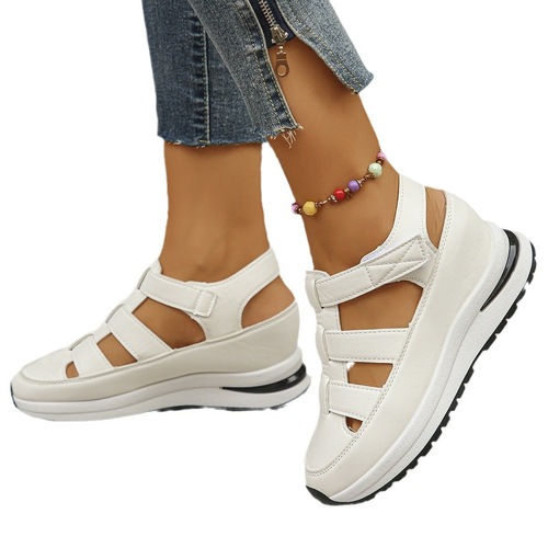 Plus-size sandals for women, summer collection—European and American-style Roman design with Velcro straps, available in size 44 at an independent online store.
