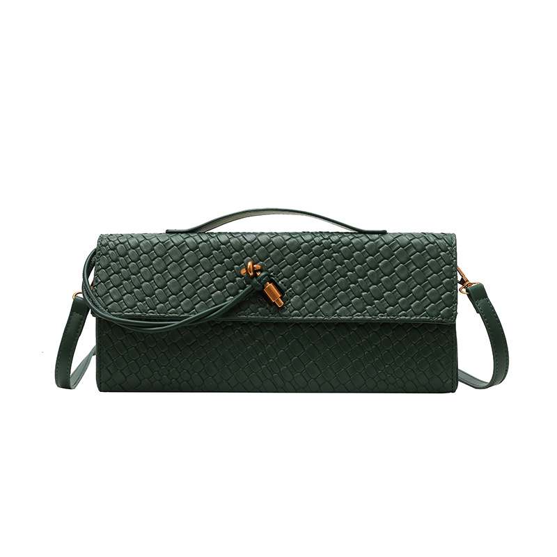 Bolso de alta calidad con textura 2025 verano nuevo bolso femenino bolso de hombro tejido retro bolso de mensajero de gran capacidad de moda