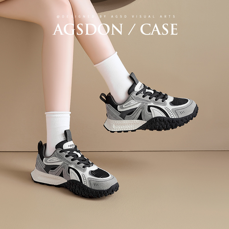 Augu Shi Deng grueso zapato padre mujer 2025 nuevo primavera y verano ligero retro zapatos de entrenamiento alemán zapatos deportivos casuales Agan