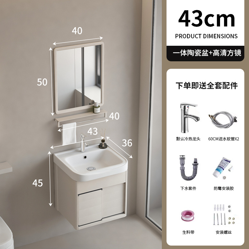 Mueble de baño de puerta corredera fregadero oculto combinación de gabinete de lavabo de pared lavabo de baño feng shui espejo gabinete