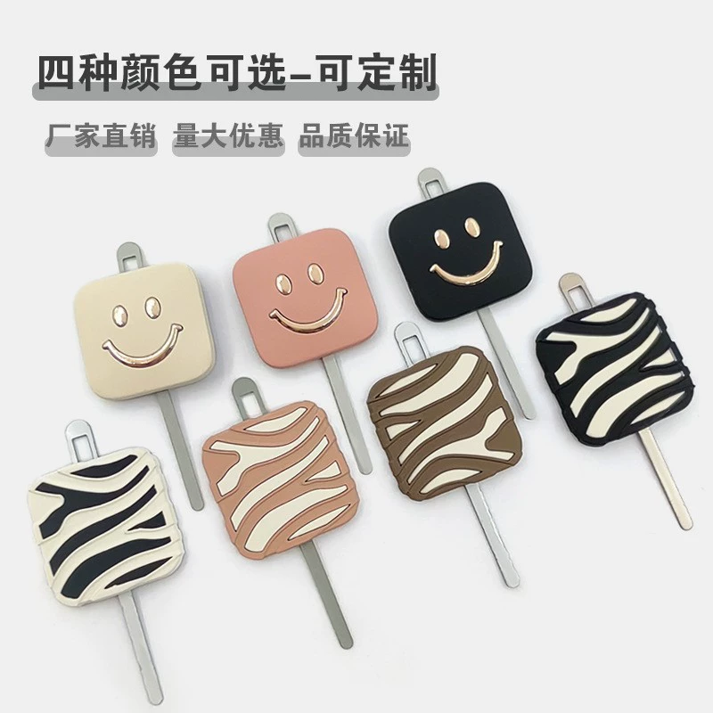 Квадратная трехмерная полосатая забавная пряжка со смайликом, четыре цвета, адаптируемая обувь из сплава для милых девочек, аксессуары для обуви с цветком