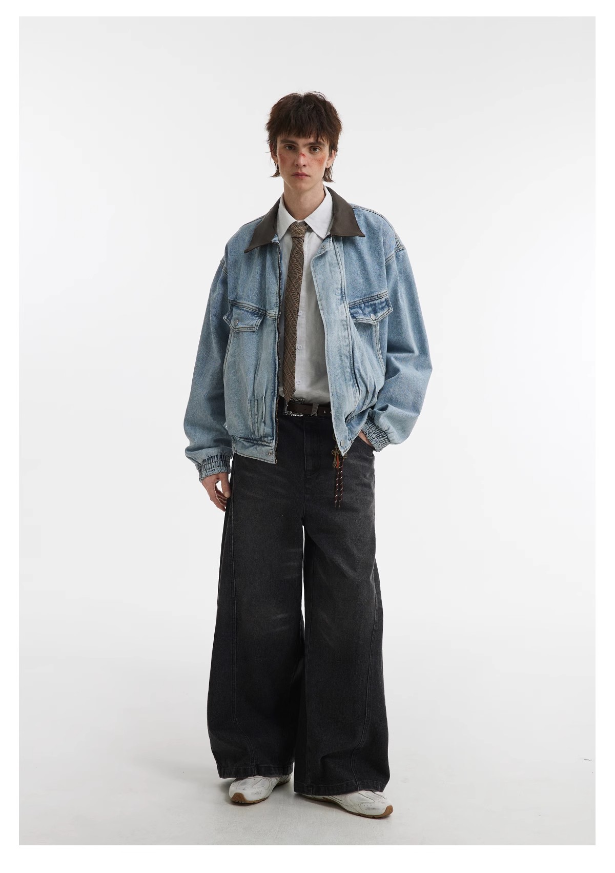 Retro Denim Jacket Men Nostalgic Silhouette Washed Street Style_voghion.com