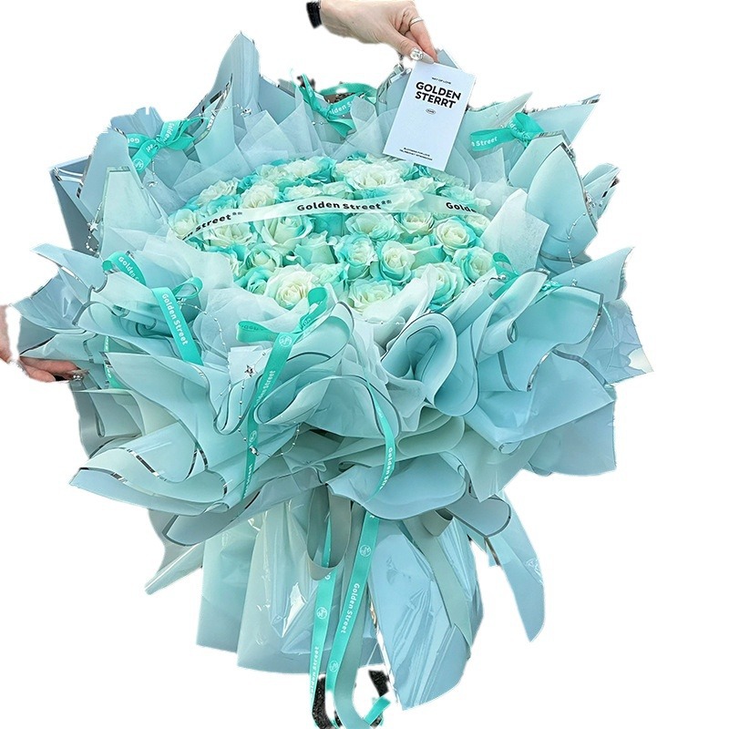 Serie de iones de plata de siete colores envasado de papel flor floral ramo floral artesanal material de embalaje de flores