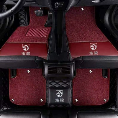 Modelə uyğun ayaqaltı: of floor mats - baojun-310-with-car-logo-double-layer-black-red
