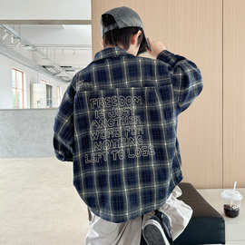 儿童装男童外套春秋款2025新款秋装衬衫酷帅男孩中大童秋季衣服潮