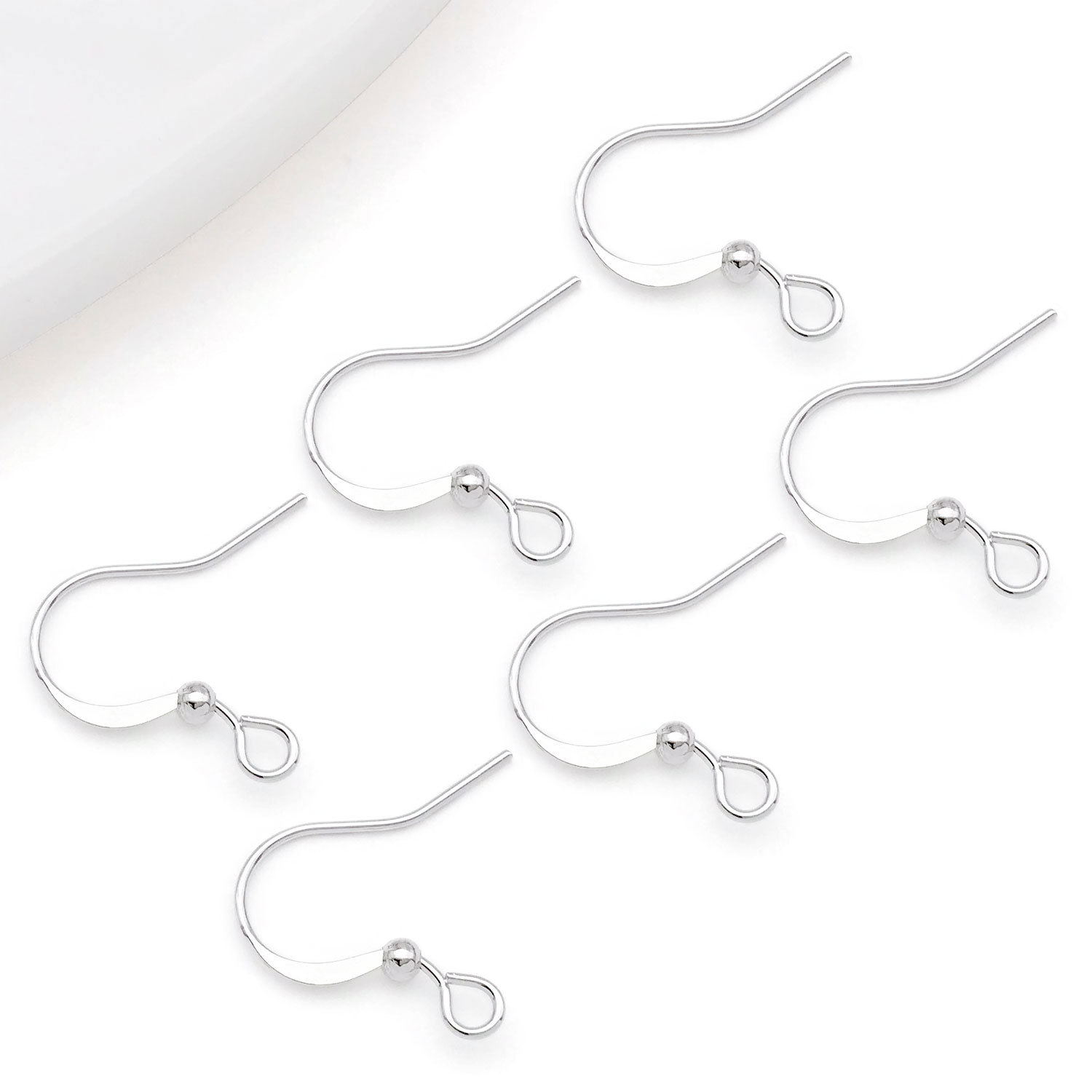 17x18mm copper plated thick silver strong color retention flat ear hooks with be…