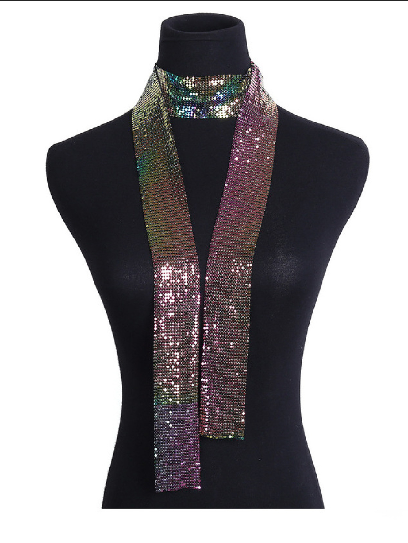 Europeo y americano ins accesorios transfronterizos nuevo personalizado simple cadena de aluminio larga collar moda bufanda Collar para las mujeres