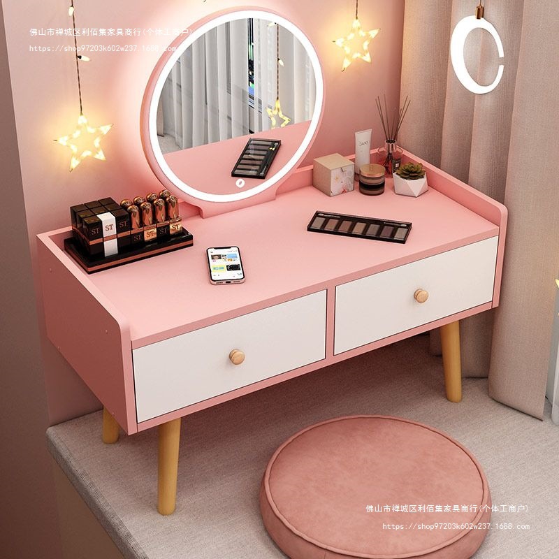 Bedroom Makeup Table Integrated Dressing Cabinet Makeup Counter Table Simple Small Bay Window Dressing Table Mirror Storage Cabinet