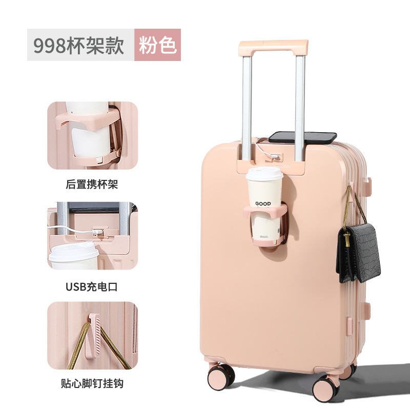 Luggage Cup Holder Internet Celebrity 20-Inch 24 Universal Wheel Password Box 26 Durable and Strong Suitcase Trolley Case Luggage Cup Holder Internet Celebrity 20-Inch 24 Universal Wheel Password Box 26 Durable and Strong Suitcase Trolley Case