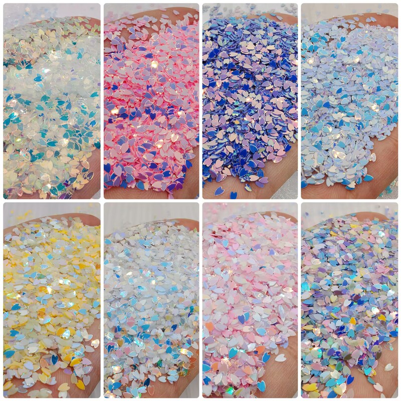 Super flash nail flow hemp cherry petals sequins nail stickers diy jewelry drop glue petals flash quicksand decorative materials