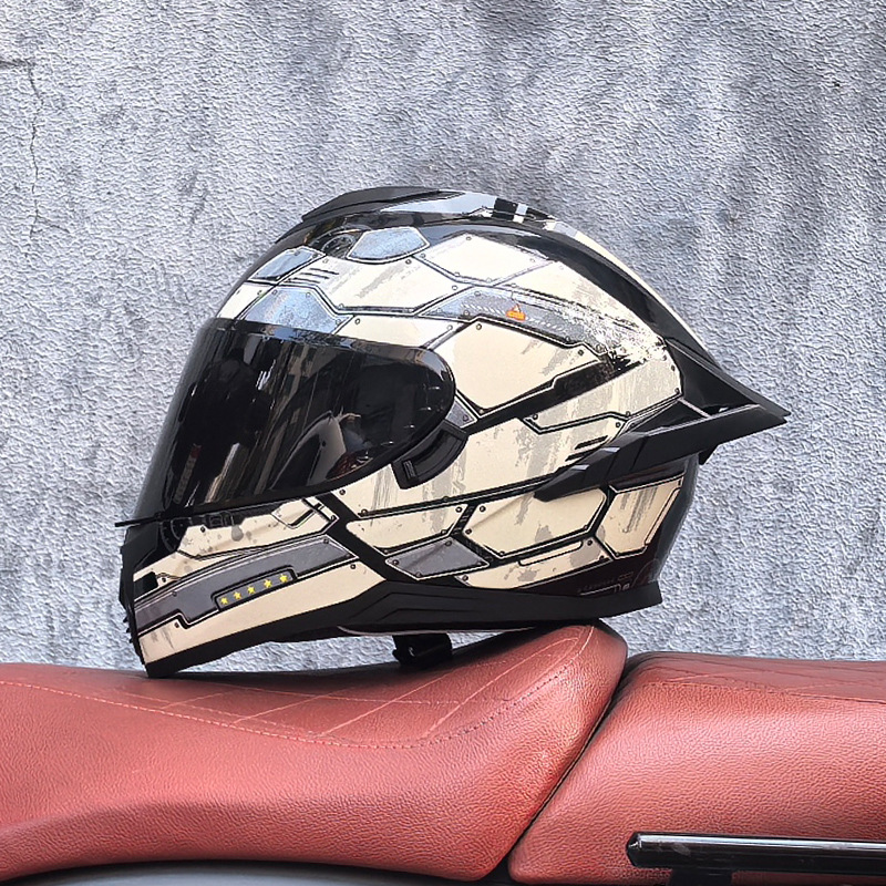 Casco integral transfronterizo DOT de la versión mejorada de LVS con doble lente para hombres, casco de seguridad universal para todas las estaciones para motociclistas femeninas, casco de motocicleta con doble lente.